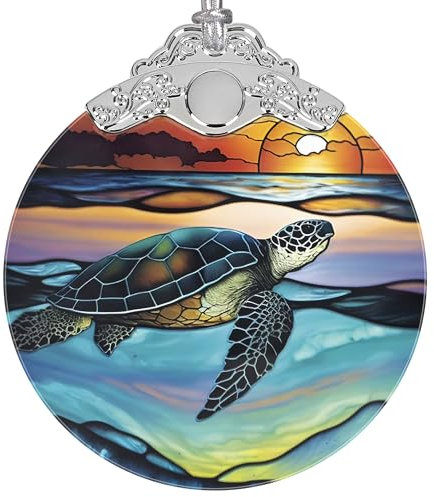 Sea Turtle Ornament, Christmas Ornament, Christmas Decoration, Ornaments for Christmas Tree, Stained Glass Ornament, Heirloom Keepsake, Gift Exchange, Gift Ideas, Bauble Present