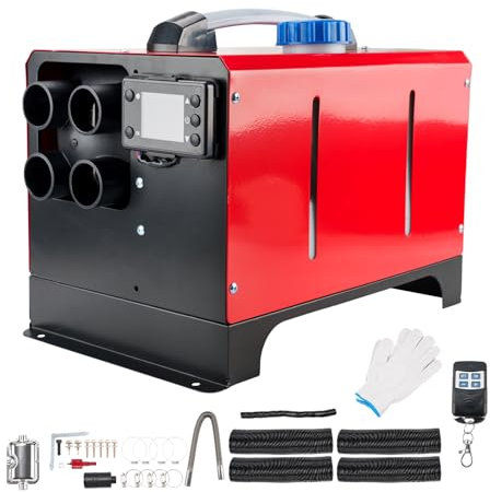 Chauffage de stationnement à air diesel 8 kW 12 V, chauffage soufflant à chauffage rapide tout-en-un avec interrupteur LCD pour camion, bateau, voiture, remorque, camping-car, camping-car (4 trous)