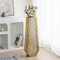 SHYFOY Large Tall Floor Vase, 76cm Indoor Modern Tall Vases Silver with Crystal Diamond and Mirror Design for Living Room Floor Decoration, Gold