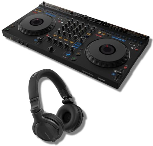 DDJ-GRV6 4-Channel DJ Controller with Groove Circuit and Pioneer HDJ-CUE1 On-Ear DJ Headphones