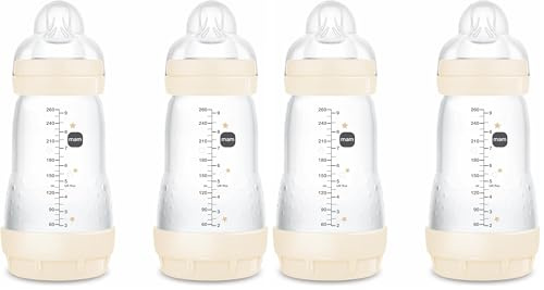 MAM Easy Start Anti-Colic Babyflasche | für Neugeborene | 94% Akzeptanz | von Hebammen & Müttern empfohlen | 80% weniger Koliken | stillfreundlich | Sauger Gr. 2 | 260ml | 2+ Mon | 2 Stück