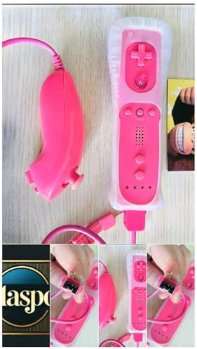 BLASPO Manette wii motion plus et nunchuk non officielle rose Remote Plus et Nunchuk, Sans Fil, Rose, Compatible avec Nintendo Wii