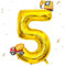 DazzJoy Bagger Luftballon 5. Geburtstag, 40 Zoll Gold Zahlenballon 5 mit Bagger Folienballon, Bagger Geburtstag Deko 5 Jahre Junge, Bagger Deko Zahlen 5 Ballon, Baustellen Party Kindergeburtstag Deko