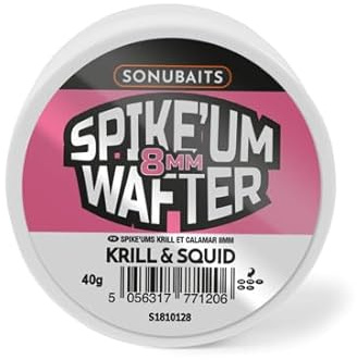 Preston SonuBaits Spike'um Wafters 8 mm Krill & Tintenfisch, 40 g Dose, Match-Angelhakenköder, kritisch ausbalanciert, perfekte Textur, Castable, Nusiance Fish Proof, langlebige Bouyancy