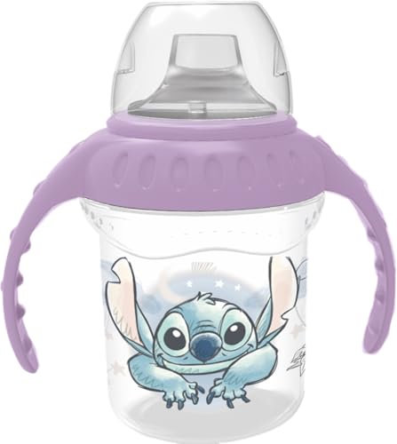 TATAWAY tazza da Viaggio 250 ml, Design Disney Stitch, Coperchio Antigoccia, Portatile.