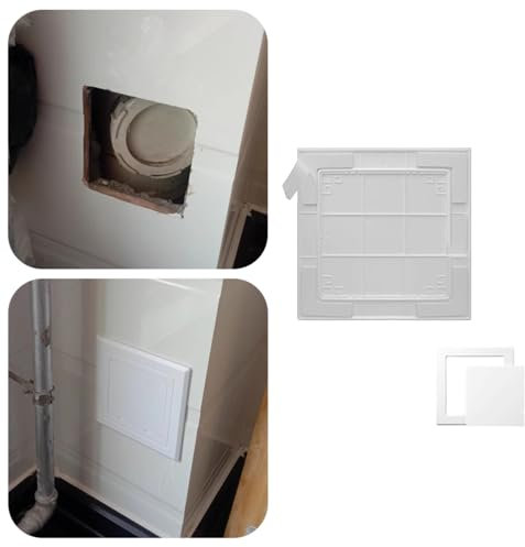 ENHEN Revisionsklappe Trockenbau Kunststoff Wartungsklappe Selbstklebend, Sanitär- und Elektroalarm Serviceklappe für Trockenbauplatten, Kleine Boden Revisionsklappe, Abnehmbare Tür(White,175x175 mm)
