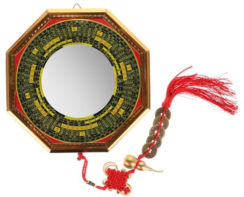 Chinesischer Bagua Spiegel Antik aus Aluminium Messing Wanddeko | Traditioneller Anhänger mit Yin-yang Motiv, Konvexes Design, für Wohnraumgestaltung und Dekorative Akzente