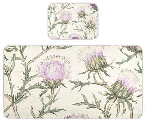 Kühlende Babymatratze, Motiv: Schottlanddistel, 71,1 x 132,1 cm, waschbar, für Babys und Kleinkinder