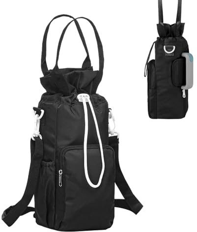 NAJILI Flaschentasche Zum Umhängen,Isolierte Wasserflaschentasche 30oz 40oz,Bottle Holder Bag Trinkflasche mit Verstellbarem Schultergurt,für Bergsteigen Camping Wandern Alltag