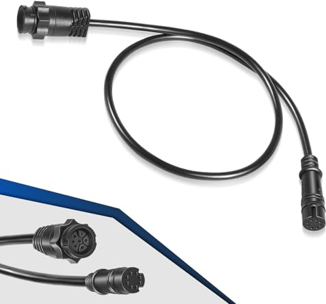 000-14068-001 7-Pin Transducer Adapter Cable for Lowrance Hook²/Reveal & Cruise, Connects 7-Pin Transducer to Fish Finder/Chartplotter, 25-inch Adapter Cable