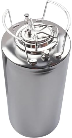 LEWLUIRZA 1Pcs 5 gallonen 19L Edelstahl Ball Lock Fass Soda Bier Brummstimme Mit Griffen Homebrew Fassbier Sod Wein Barrel