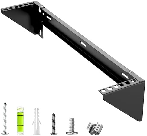 STANDOPIA 2HE 19 Zoll Wandhalterung Rack, Vertikale & Untertisch Montage, Stahl Server Rack Halter für Netzwerk Switch, Patchpanel oder Server, bis 55 kg belastbar, inkl. Montagematerial