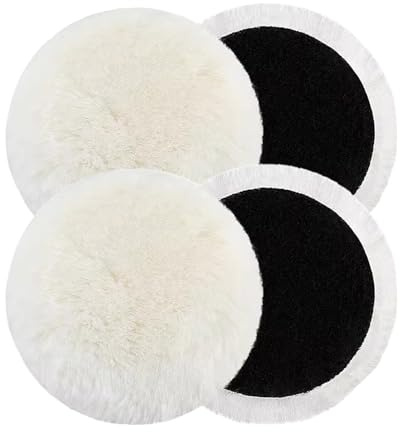 4 PCS Polishing Pads for Drill 5 Inch Soft Wool Polishing Buffing Pad 125mm Car Polishers and Buffers and Da Dual Action Polisher for Car Furniture Polisher Sanding Waxing