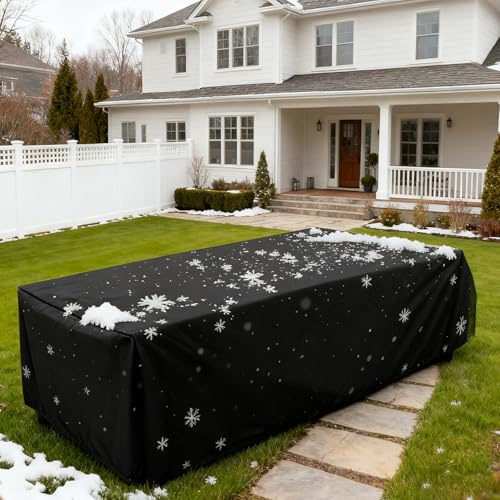 HNYDM Gartenmöbel Abdeckung Wasserdicht 120x110x72cm/LxBxH Tischhaube Gartentisch Abdeckung 600D Oxford Abdeckhaube Tischplatte Schutzhülle Tisch Gartenmöbel Wasserdicht Winddicht UV-Beständiges
