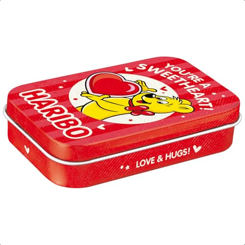 Nostalgic-Art Retro Pocket Box, HARIBO – Sweetheart | Original Lizenzprodukt (OLP), Snack-Dose für Gummibärchen, Vintage Design, Geschenk-Idee für Naschkatzen