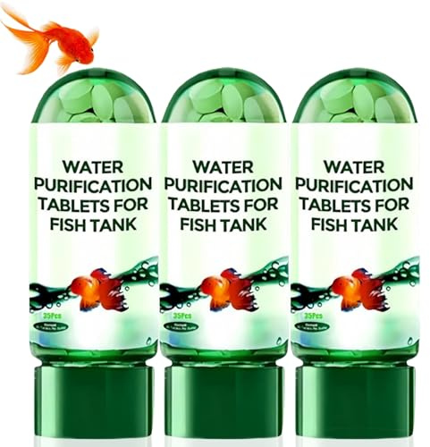 105PCS Aquarium Water Purification Tablets,Portable Fish Tank Cleaner & Algae Remover,Water Conditioner for Clear Healthy Aquarium,Quick Clear Water Conditioner for Fish Tanks