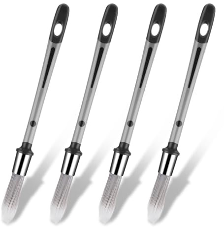 4PCS Small Paint Brush, Touch up Painting Brush for Furniture | Precision, for Decorating Baseboards and Corners, Gray, 14.5 cm Long