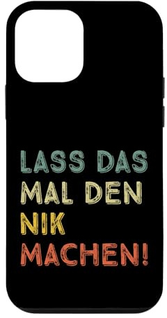 Hülle für iPhone 12 mini Lass Das Mal Den Nik Machen Retro Heimwerker Spruch