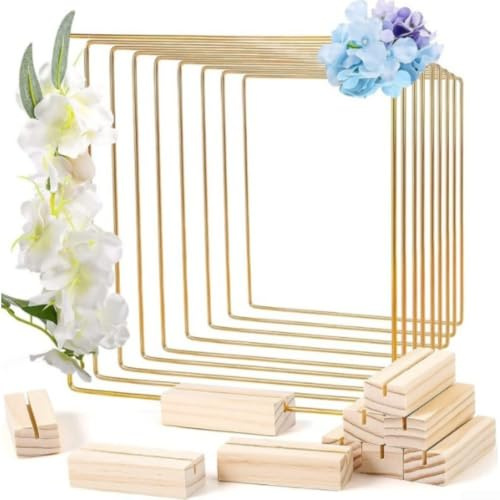Telaio in ferro dorato per decorazione da parete a cerchio quadrato in metallo, 6 pezzi (30 cm)