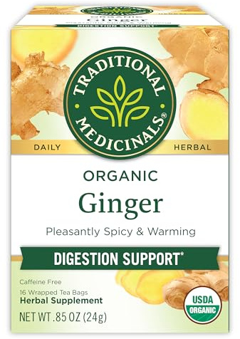 Traditional Medicinals Organic Ginger Herbal Wrapped Tea Bags - 0.85 oz - 16 ct