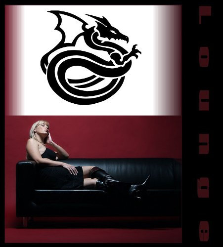 PEMA WANDTATTOO w154 Drache, Schlange, Flügel Wandaufkleber 80x75 cm Hellbraun