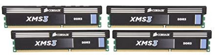 Corsair CMX16GX3M4A1333C9 XMS3 16GB (4x4GB) DDR3 1333 Mhz CL9 Performance Desktop Memory Kit