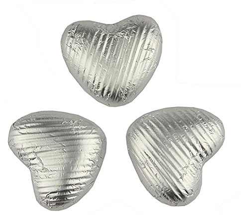 Silver chocolate hearts - Bag of 50