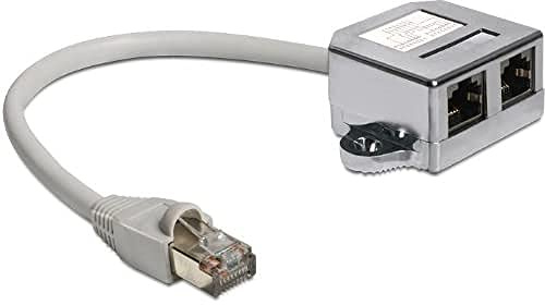 Delock 65177 ADAPTADOR DE Cable RJ45 2 X RJ45 GRIS