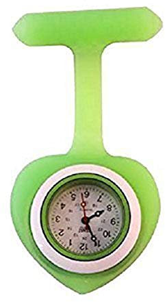 Censi Damen Taschenuhr Herzförmiges Analoges Quarzwerk Silikon C-FOB (Grün)