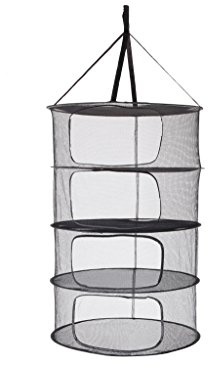 LABT Trocknungsnetz Drynet Grow Netz Trockennetz Hängetrockner Drying net zum Aufhängen mit Durchmesser 60 cm x 4 Fächern zusammenfaltbar