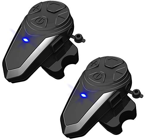 BT-S3 Motorrad-Gegensprechanlage mit Bluetooth-Headset für die Motorrad-Gegensprechanlage (wasserdicht/FM-Radio/Freisprechen/Reichweite 1000 m / 2-3 Fahrerpaarung) 2er-Pack
