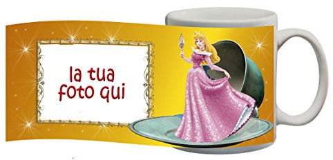 My Cust Tazza Principesse Principessa Aurora Cartoni Favole Personalizzata con la Tua Foto Regalo Bambina ECC