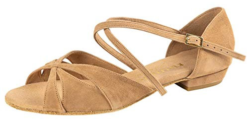 Rummos Damen Tanzschuhe Lola - Nubuck LigBrown - Medium (Normal) - 2 cm Block - EUR 39