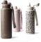 MAMEIDO Thermosflasche mit Strohhalm 1,2l, auslaufsichere Trinkflasche Edelstahl isoliert, Wasserflasche BPA-frei mit Trageschlaufe, Water Bottle Sport (Wild Allure, 1200ml)