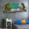 tjapalo® vr45 Cooles Biker Wandtattoo mit Namen Jungen Wandtattoo Kinderzimmer junge Name Wandtattoo Bike Name, Größe: B58xH25cm