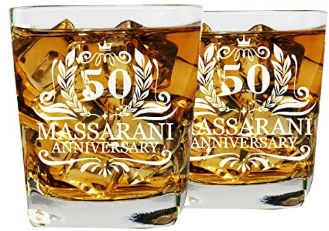 AIGAT Set de 2 verres à whisky personnalisés pour un cadeau d'anniversaire pour homme, verre gravé, taille 250ml