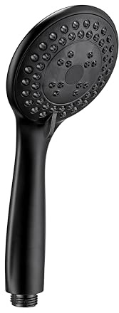 Croydex Nero Matt Black Large Shower Head | 3 Spray Patterns | Rub Clean Nozzles | Optional Water Saving Device Included