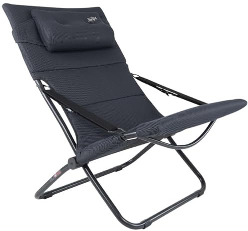 Crespo Campingstuhl AP 263 Air Deluxe Garten Liege Stuhl Lounger Klappstuhl Alu Grau
