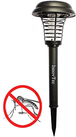 Lampe Anti Moustique Électrique Solaire,UV Lampe Anti Moustique Exterieur Solaire IP44 Étanche Extérieur Rechargeable Anti Insectes Répulsif pour Jardin Pelouse Mites, Mouches,Insectes Anti Mouche