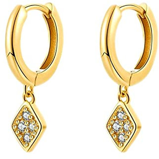 Ayoiow 925 Ohrringe Creolen, Damen Ohrringe Silber 925 mit Anhänger mit Zirkonia Ohrringe Gold Ohrschmuck Damen
