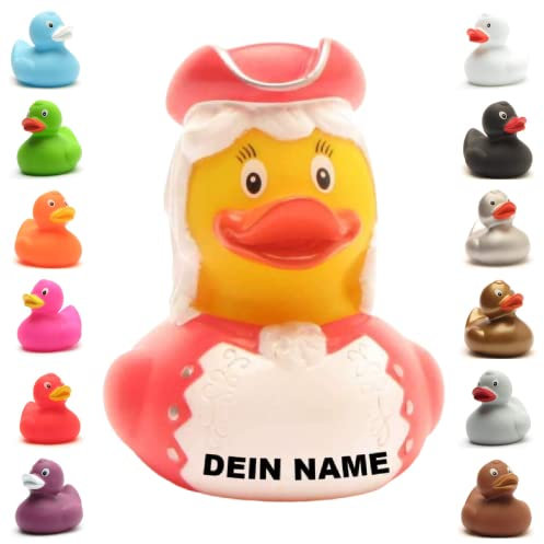 Badeente - personalisierbar (Funkenmariechen rot Ente)