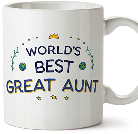 MUGFFINS Great Aunt Mug - in English - World's Best - Funny Gift - Ceramic 11oz Mug
