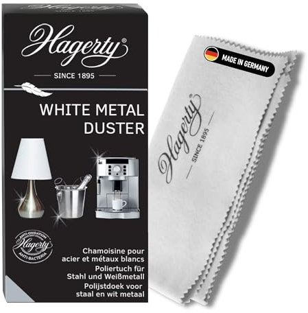 Hagerty White Metal Duster I 100% Baumwolltuch für die Reinigung von Edelstahl I Poliertuch I Putzlappen aus Baumwolle I Anti-Anlauf-Effekt I Für Gegenstände aus weißem Metall