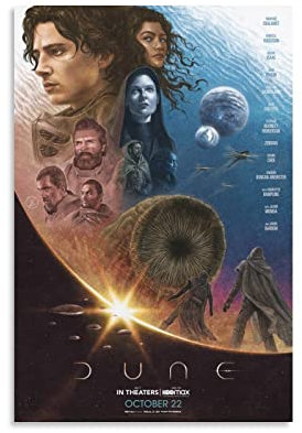NANXIANG Dune Filmposter mit Starring Cover Poster, 2 Poster, Kunstdruck, Wandfoto, Farbe, Poster, hängende Bild, Familiendekoration, 60 x 90 cm