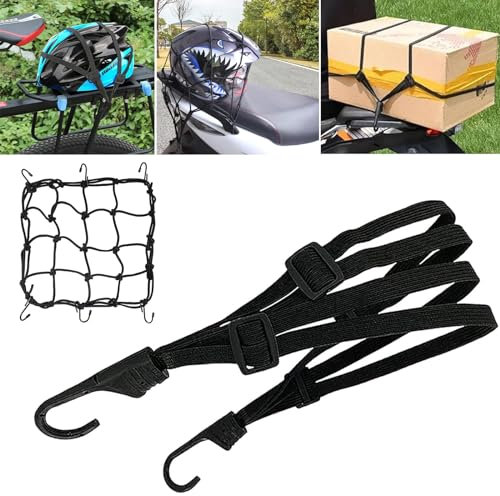 Spanngurt Gepäckträger, Fahrrad Spanngummi Elastische, Gepäcknetz Elastisch, Spanngurte Kurz Mit 4 Schiebeschnalle mit Haken Verstellbar Elastische, Expander mit Haken für Motorrad Fahrrad usw