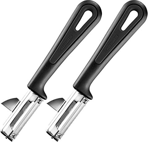 Westmark 2x Pelaverdure Universale con Punta, Gentle, Lama in Acciaio Inox, Colore Nero, 280422E3