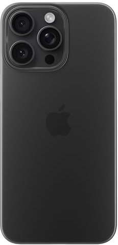 NOMAD Super Slim Case | für iPhone 15 Pro Max | Extra dünne Schutzhülle | Kratzfest | Semitransparent und matt | Carbide