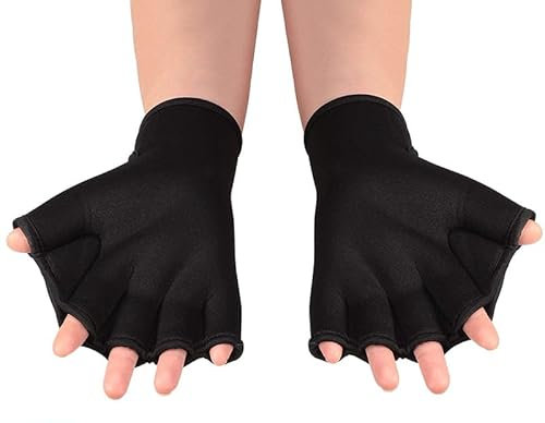 EHOTER Gants de natation pour entraînement de fitness aquatique et résistance à l'eau – Gants en néoprène palmés pour la natation, l'aérobic aquatique – Hommes, femmes, adultes (M, Noir)