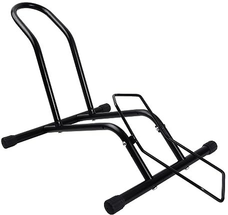 Volumoon Soporte de Bicicleta Independiente, Aparcamiento para Bicicleta, Soporte de Suelo para Bicicletas de 16 a 29 Pulgadas, Bicicleta de Montaña, Bicicleta de Carretera, MTB (Negro)