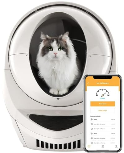 Litter-Robot 3 Connect von Whisker, Beige - Automatische, selbstreinigende Katzentoilette, hilft Gerüche zu reduzieren, funktioniert mit jedem klumpenden Katzenstreu